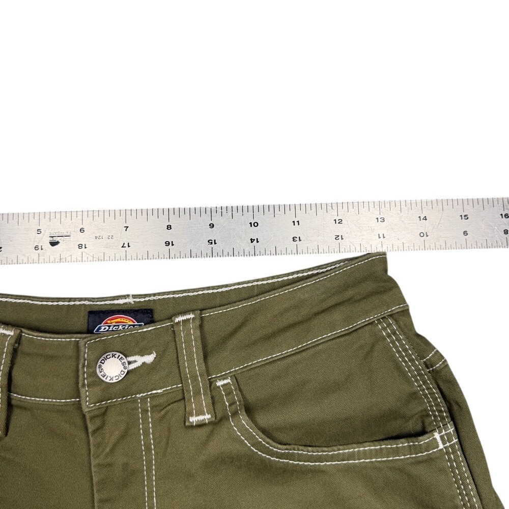 Dickies Carpenter Shorts Womens 25‎ Army Green Contrast Stitch Workwear - Picture 6 of 8